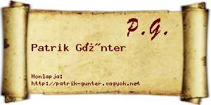Patrik Günter névjegykártya